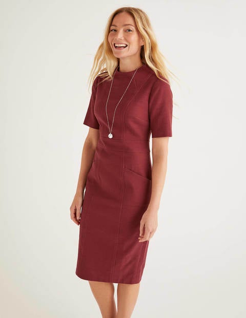 Louise Textured Dress - Maroon Louise Textured Dress - Maroon
