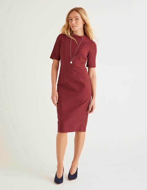 Louise Textured Dress - Maroon Louise Textured Dress - Maroon