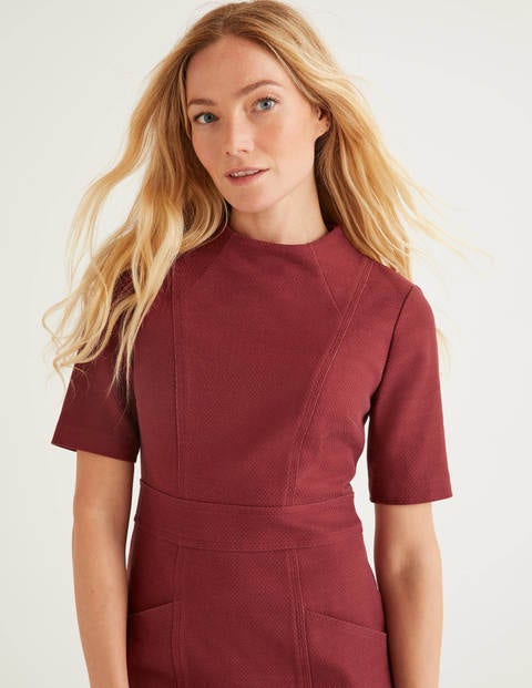 Louise Textured Dress - Maroon Louise Textured Dress - Maroon