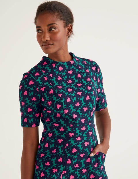Louise Textured Dress - Forest, Bloom Stamp Louise Textured Dress - Forest, Bloom Stamp