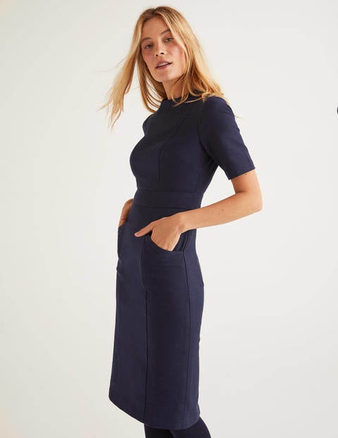 Louise Textured Dress - Navy Louise Textured Dress - Navy