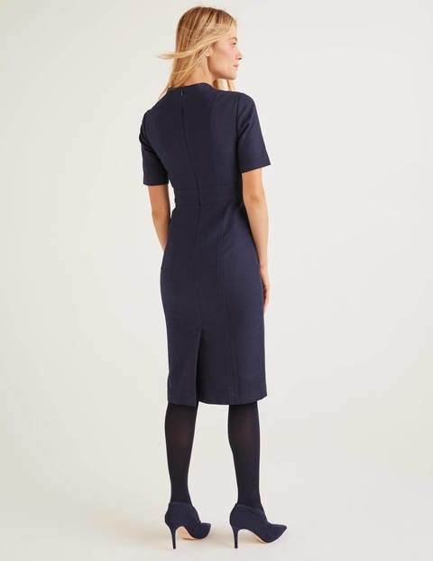 Louise Textured Dress - Navy Louise Textured Dress - Navy