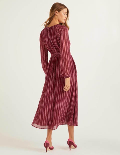 Erica Kleid - Rotbraun, Tickermuster Erica Kleid - Rotbraun, Tickermuster