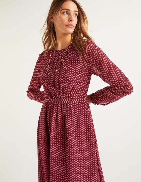 Erica Kleid - Rotbraun, Tickermuster Erica Kleid - Rotbraun, Tickermuster