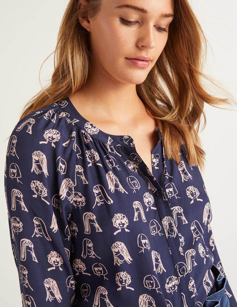Naomi Blouse - Navy, Chit Chat Naomi Blouse - Navy, Chit Chat