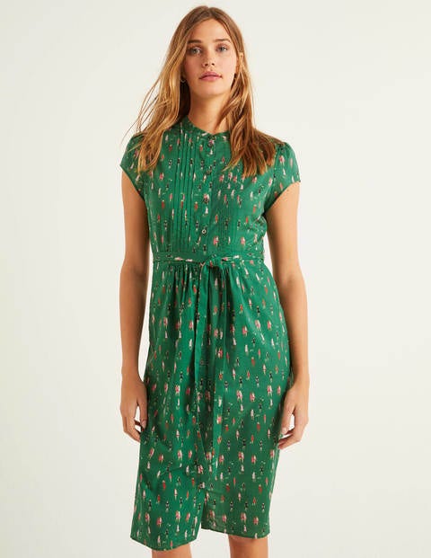 Clare Hemdblusenkleid - Waldgrün, Damen Clare Hemdblusenkleid - Waldgrün, Damen