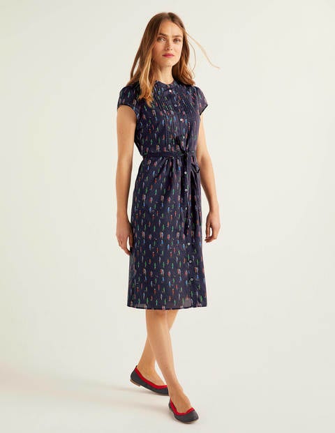 ladies navy shirt dress