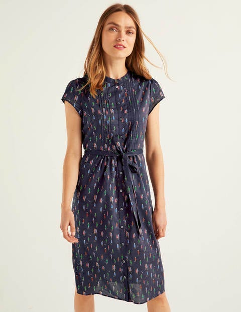 ladies navy shirt dress