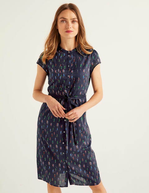 ladies navy shirt dress