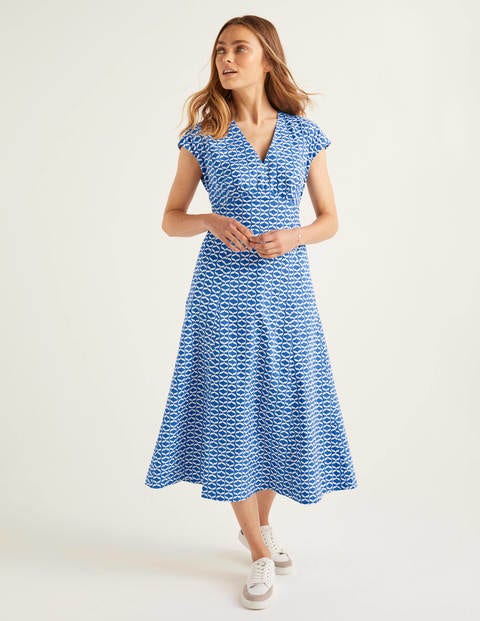 Natasha Cotton Dress - Sky Blue, Ribbons Natasha Cotton Dress - Sky Blue, Ribbons