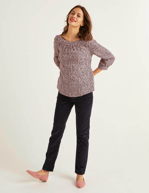 Lavinia Linen Top - Milkshake, Animal Stamp Lavinia Linen Top - Milkshake, Animal Stamp