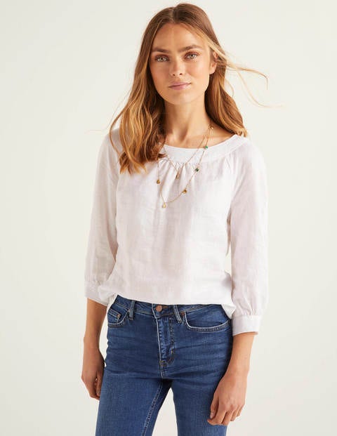 Lavinia Linen Top - White Lavinia Linen Top - White