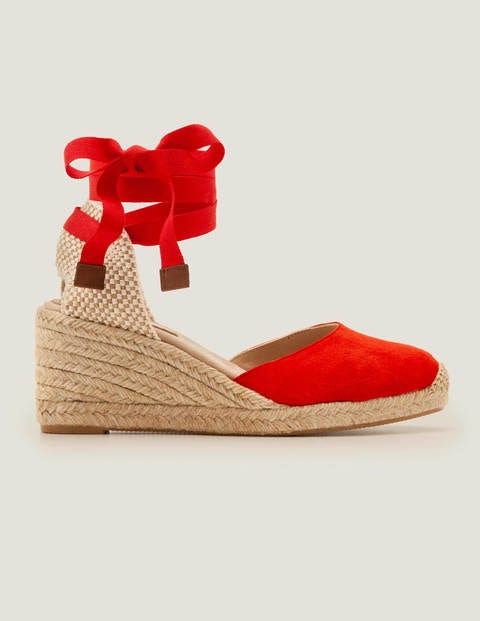 Cassie Espadrille Wedges - Post Box Red