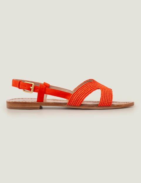 Katrina Raffia Sandals - Orange Sunset Katrina Raffia Sandals - Orange Sunset