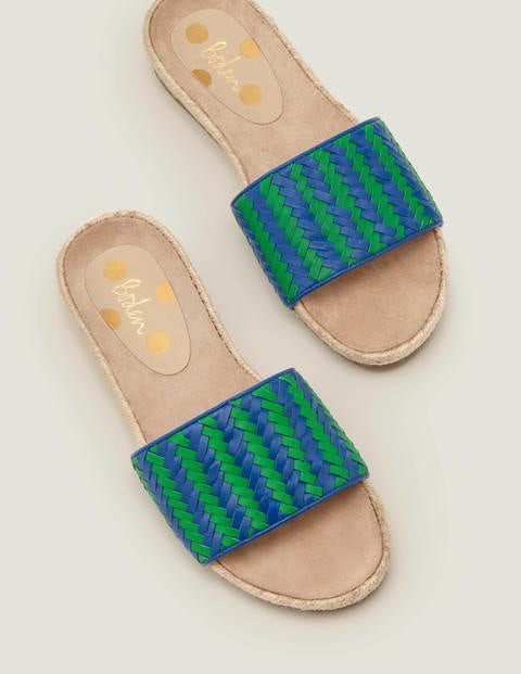 Imogen Slipper mit Fußbett - Kräftiges Blau/Sattes Smaragdgrün Imogen Slipper mit Fußbett - Kräftiges Blau/Sattes Smaragdgrün