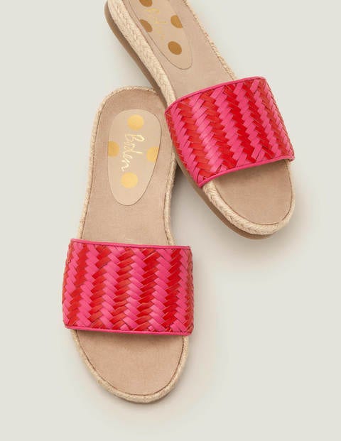 Imogen Footbed Slides - Party Pink/ Post Box Red Imogen Footbed Slides - Party Pink/ Post Box Red