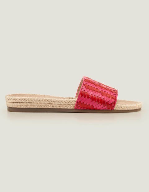 Imogen Footbed Slides - Party Pink/ Post Box Red Imogen Footbed Slides - Party Pink/ Post Box Red