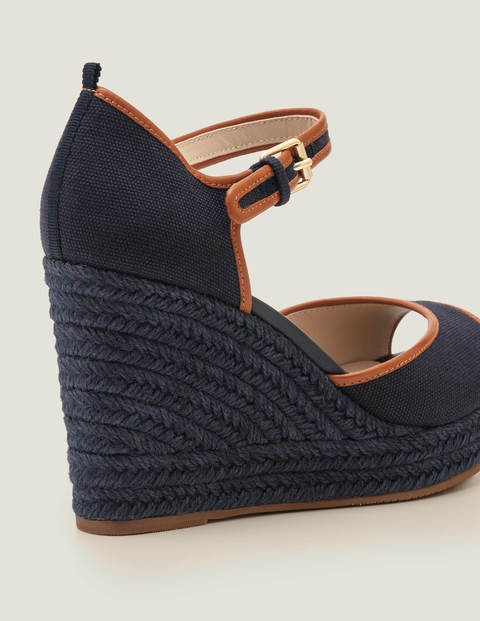 Philippa Espadrille Wedges - Navy/Tan Philippa Espadrille Wedges - Navy/Tan