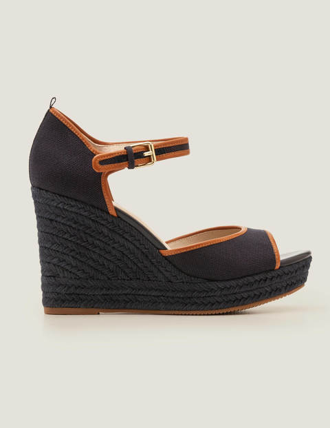 Philippa Espadrille Wedges - Navy/Tan Philippa Espadrille Wedges - Navy/Tan