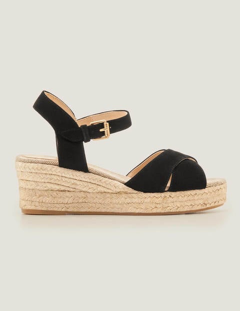 black espadrille wedges uk