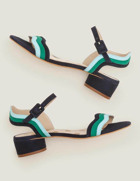 Kitty Heeled Sandals - Navy Multi Kitty Heeled Sandals - Navy Multi