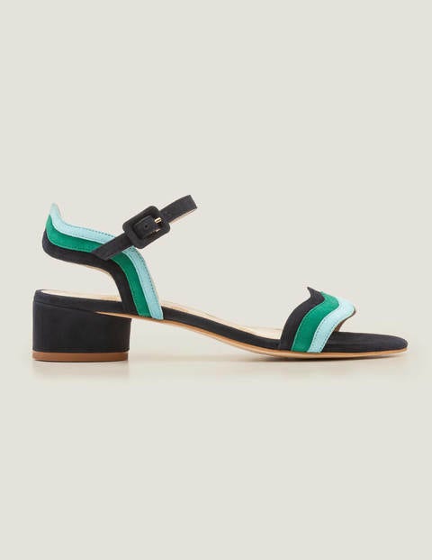 Kitty Heeled Sandals - Navy Multi Kitty Heeled Sandals - Navy Multi