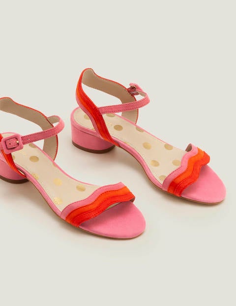 Blockabsatz Sandalen Mit Wellen Helles Pink Bunt Boden De