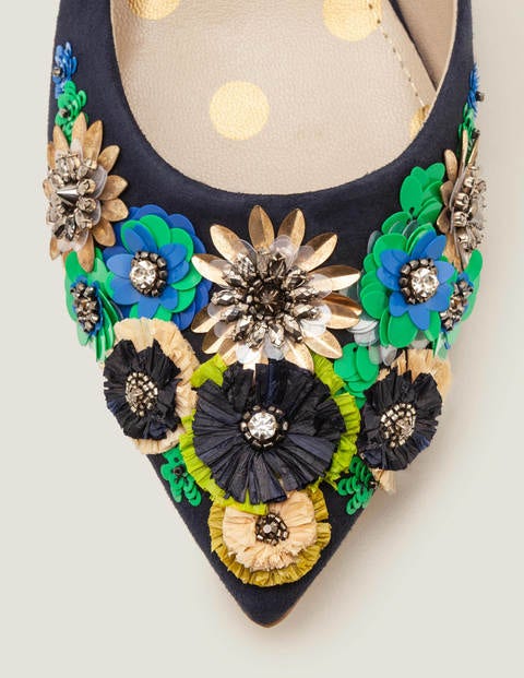 Cynthia Embellished Flats - Navy Cynthia Embellished Flats - Navy