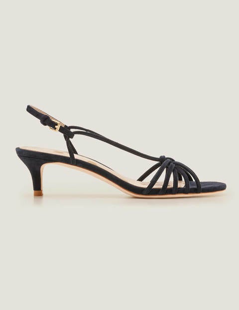 navy blue kitten heel slingbacks
