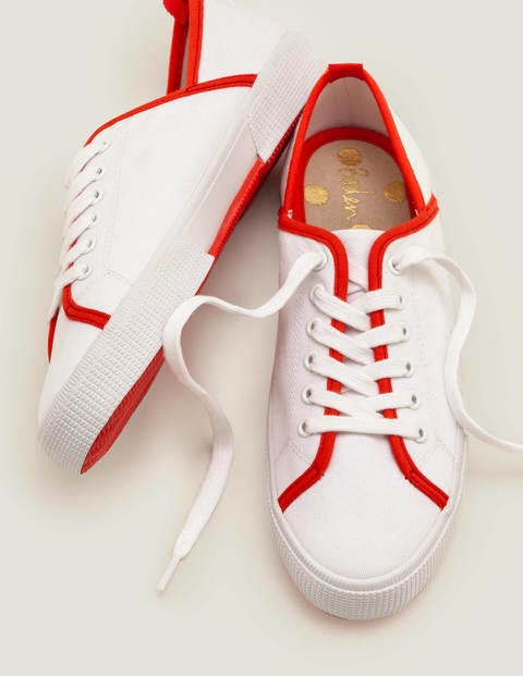 Laurie Plimsolls - White/Post Box Red Laurie Plimsolls - White/Post Box Red