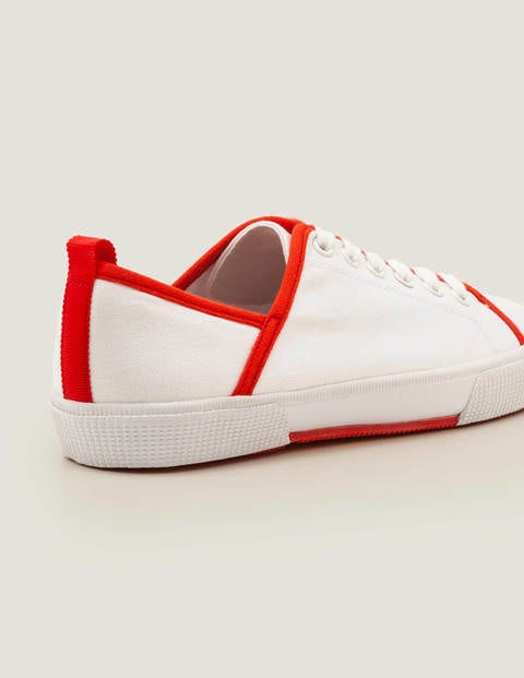 Laurie Plimsolls - White/Post Box Red Laurie Plimsolls - White/Post Box Red