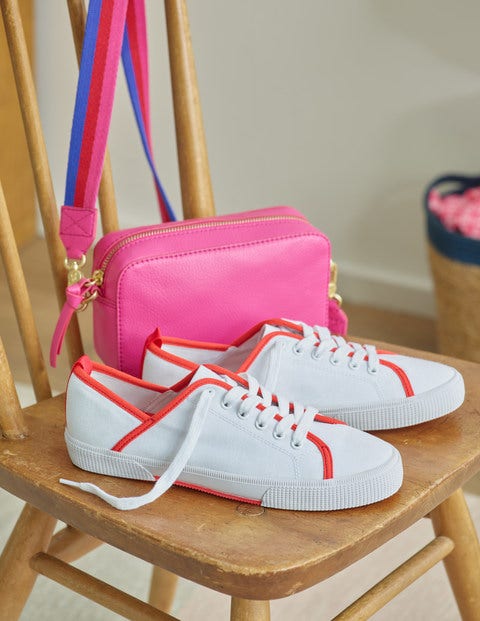 Laurie Plimsolls - White/Post Box Red Laurie Plimsolls - White/Post Box Red
