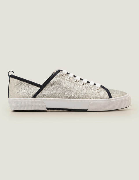 Laurie Plimsolls - Silver Glitter/Navy Laurie Plimsolls - Silver Glitter/Navy