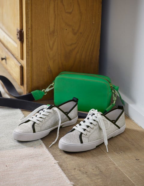 Laurie Plimsolls - Silver Glitter/Navy Laurie Plimsolls - Silver Glitter/Navy