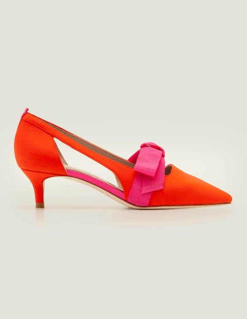 Mollie Pumps mit Kitten-Absatz - Orangerot/Pink Mollie Pumps mit Kitten-Absatz - Orangerot/Pink