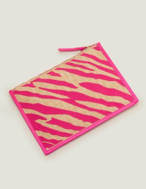Mariana Embroidered Clutch - Party Pink Zebra Mariana Embroidered Clutch - Party Pink Zebra