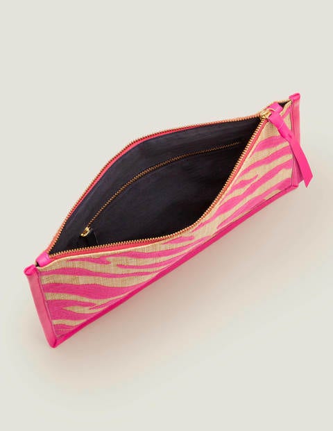 Mariana Embroidered Clutch - Party Pink Zebra Mariana Embroidered Clutch - Party Pink Zebra