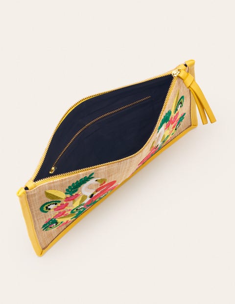 Mariana Embroidered Clutch - Daffodil Flamingo Mariana Embroidered Clutch - Daffodil Flamingo