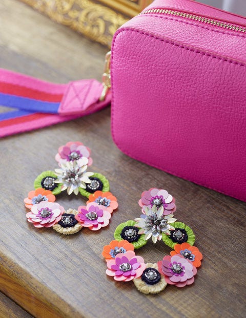Boucles d'oreilles fleurs ornées de sequins - Orange pop multi Boucles d'oreilles fleurs ornées de sequins - Orange pop multi