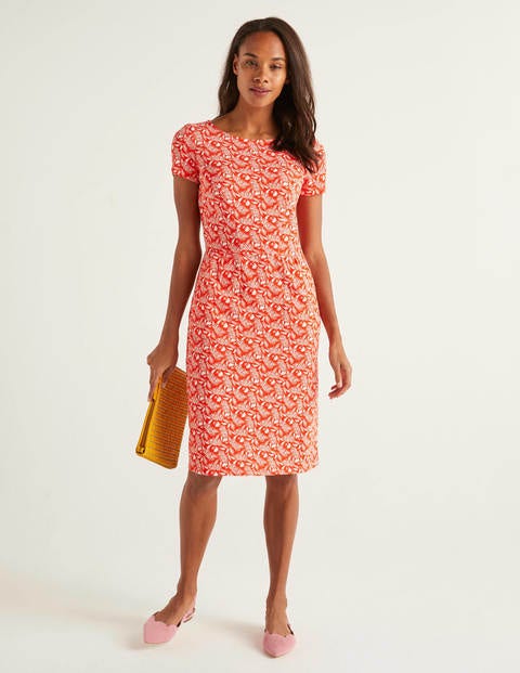 Phoebe Jersey Dress - Orange Sunset 