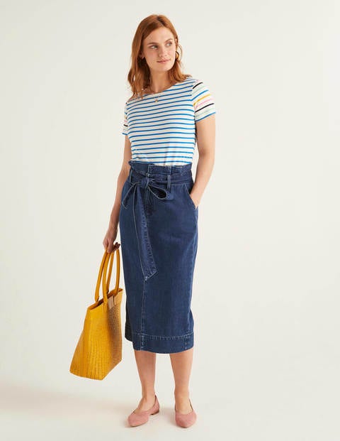 Short Sleeve Breton - Ivory/Bold Blue Multi Short Sleeve Breton - Ivory/Bold Blue Multi
