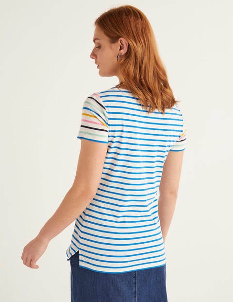 Short Sleeve Breton - Ivory/Bold Blue Multi Short Sleeve Breton - Ivory/Bold Blue Multi