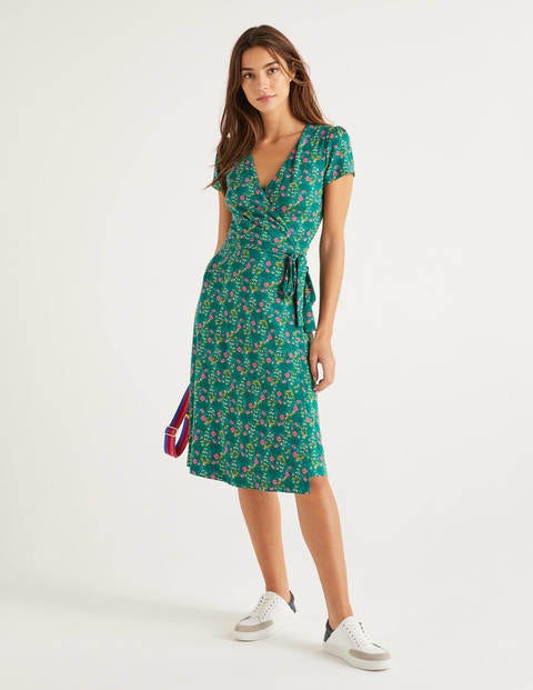 Summer Wrap Dress - Forest, Garden Charm Summer Wrap Dress - Forest, Garden Charm