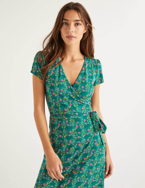 Summer Wrap Dress - Forest, Garden Charm Summer Wrap Dress - Forest, Garden Charm