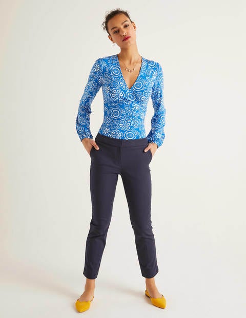 Elodie Jersey Wrap Top - Bold Blue, Floral Delight Elodie Jersey Wrap Top - Bold Blue, Floral Delight