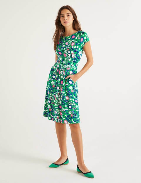 Amelie Jerseykleid - Sattes Smaragdgrün, Tropenparadies Amelie Jerseykleid - Sattes Smaragdgrün, Tropenparadies