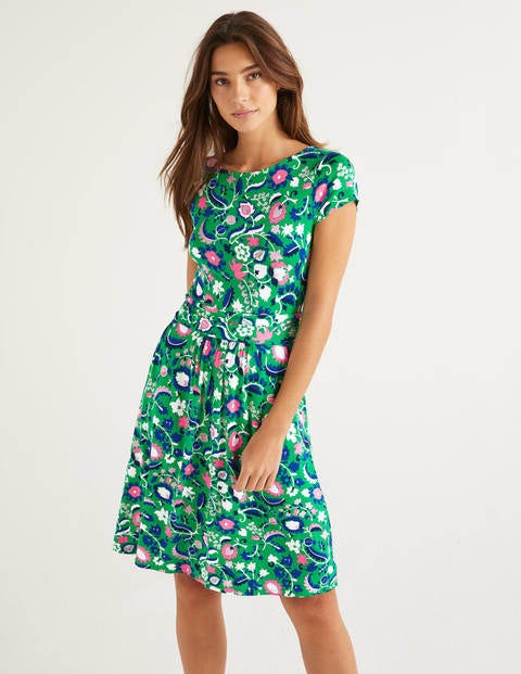 Amelie Jerseykleid - Sattes Smaragdgrün, Tropenparadies Amelie Jerseykleid - Sattes Smaragdgrün, Tropenparadies