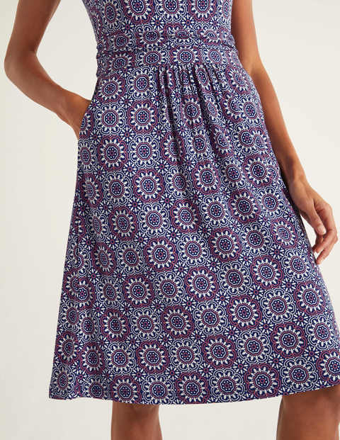 Amelie Jersey Dress - Renaissance Blue, Sun Tile Amelie Jersey Dress - Renaissance Blue, Sun Tile