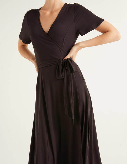 jersey wrap midi dress