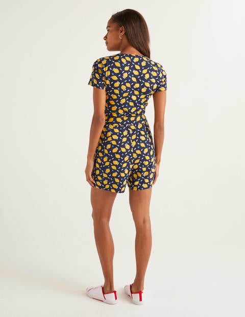 Caroline Jersey Romper - Navy, Lemon Fruit Caroline Jersey Romper - Navy, Lemon Fruit